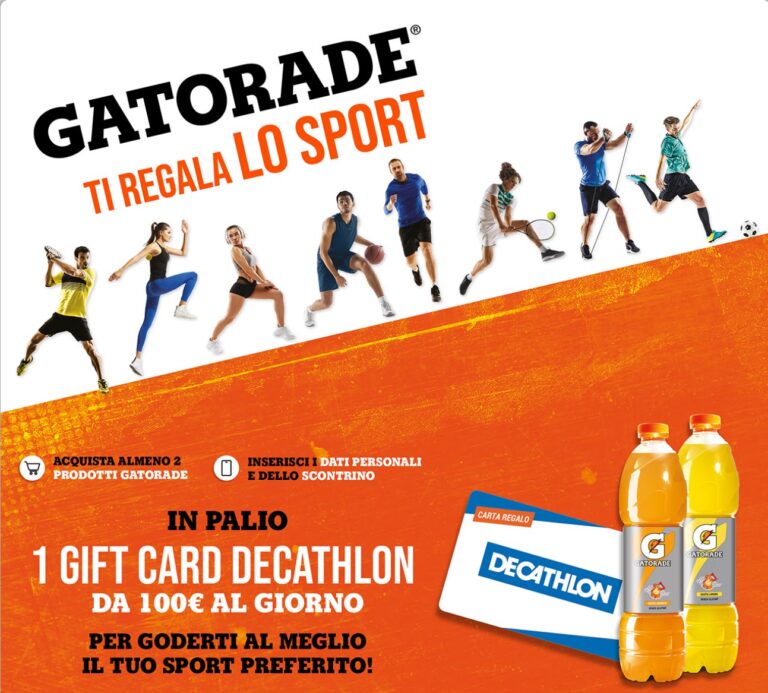 Gatorade Estate 2023: vinci Gift Card Decathlon da 100€